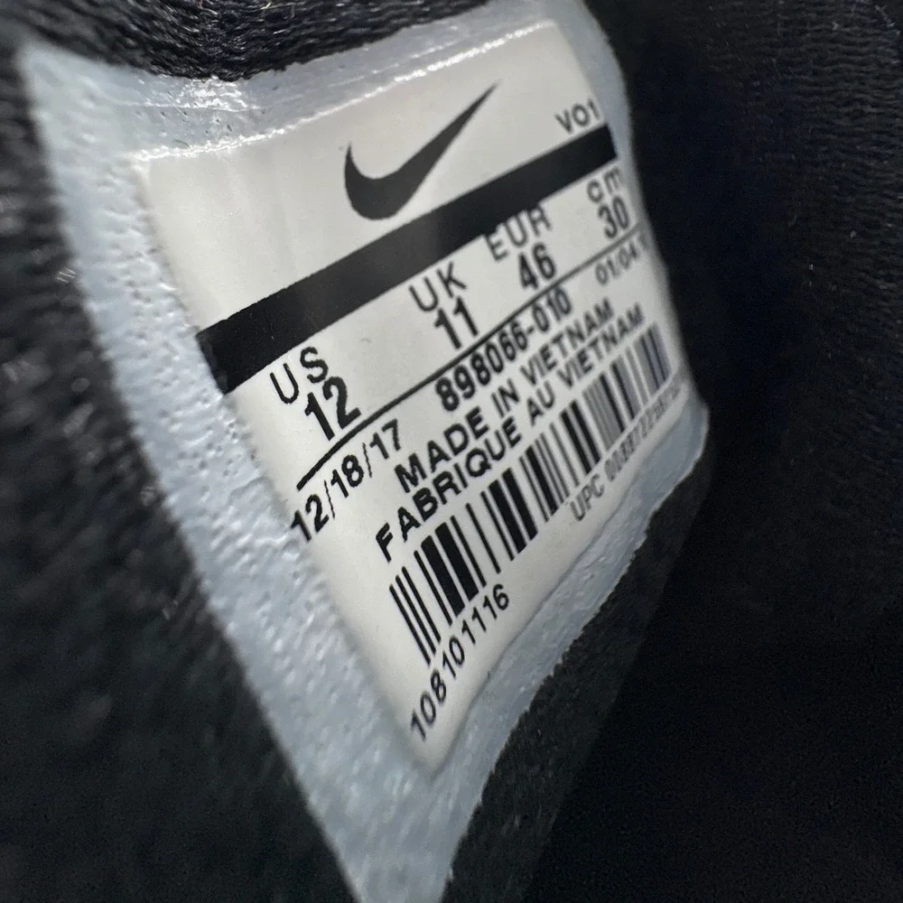 Nike Lunar Fingertrap TR Mens Size 12 Triple Black Training Shoes 898066-010